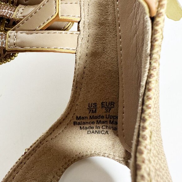 Sam Edelman Danica Gladiator Wedge Sandal Boho Woven Strappy Beaded Ankle Strap - Picture 12 of 12